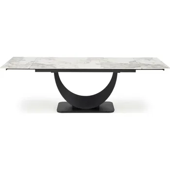 Konferenční stolek Rozkládací jídelní stůl Abigray bílý mramor černé nohy moderní 160-240 cm Intesi
