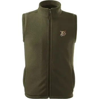 Pánská vesta Bontis Fleecová vesta s výšivkou Divočák - Military | L