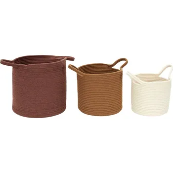 Koš na prádlo Sada 3 úložných košů Bali boho pletené dekorativní na ručníky Intesi