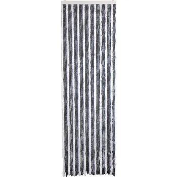 Příslušenství ke karavanu Závěs žinylkový fleecový 56x205 šedá/bílá - pro vrata obytných vozů