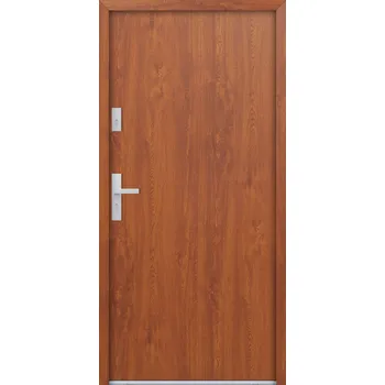 Vchodové dveře Hahn-Türke Vchodové dveře ATU68-M507 Barva: Zlatý dub, Směr otevírání: Levé, Ven, Celkové rozměry: 1000x2070mm