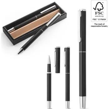 LEAH. Sada válečku a kuličkového pera z hliníku (94 % rAL) s klipem