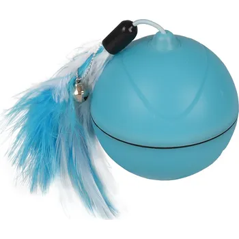 Hračka pro kočku Flamingo LED míček Mechta 7 cm modrý