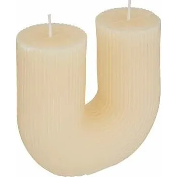 Svíčka Dekorační svíčka Demi Atmosphera moderní béžová se 2 knoty do obývacího pokoje