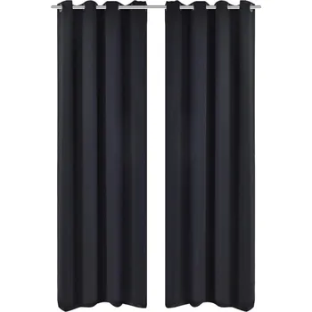 Závěs zahrada-XL Zatemňovací závěsy s kovovými oky, 2 ks, 135x175 cm, černá 132199