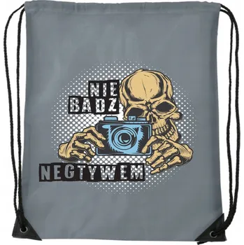 Školní sáček SÁČEK BATOH Šedý školní na trénink wf boty NEBUĎTE NEGATIVNÍ WB_059