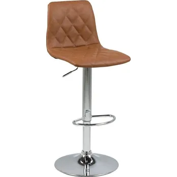 Barová židle Barová židle Emu Actona moderní, výškově nastavitelná s opěrkou, hnědá ekokůže do kuchyně