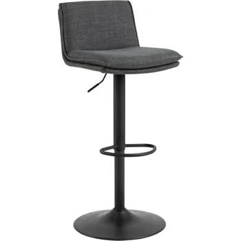 Barová židle Barová židle Flynn moderní čalouněná s opěrkou výškově nastavitelná otočná tmavě šedá do kuchyně Actona