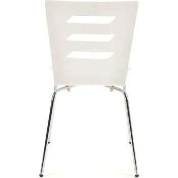 Jídelní židle Jídelní židle Intesi Lui bílá skandinávská z překližky na chromovaných nohách