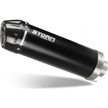 Auto-moto Výfuk kompletní 1x1 STORM GP KW.001.LXSBC Černý s uhlíkovou koncovkou
