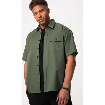 Pánská košile STHUGE, Plus size STHUGE košile, krátké rukávy, Kent límeček, hranatý střih, do 8XL pro plnoštíhlé nadměrná velikost, 824602196-1456, zelený, 7XL, Plus size oblečení, Oblečení pro vysoké muže, Nadměrné velikosti, Oblečení pro plnoštíhlé.