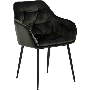 Jídelní židle Jídelní židle Brooke Actona čalouněná sametem šedá s područkami glamour