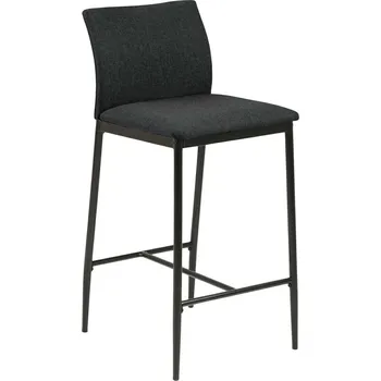 Barová židle Čalouněný barový stolička Demina Actona šedá s opěrkou moderní do kuchyně a k ostrůvku 67 cm