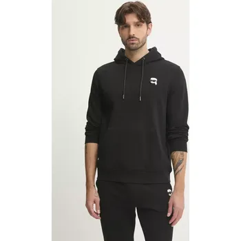 Pánská mikina Mikina Karl Lagerfeld pánská, černá barva, s kapucí, s aplikací, 500900.705711 99X, vel. M