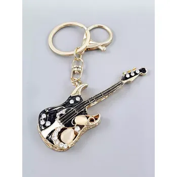 Kytara černá - přívěsek na klíče