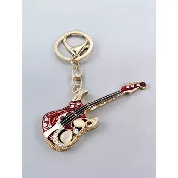 Kytara červená - přívěsek na klíče