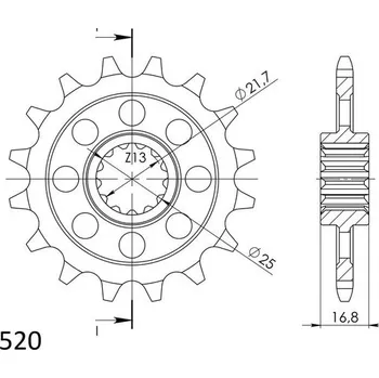 Řetězová sada pro motocykl Řetězové kolečko SUPERSPROX CST-1373:17 17 zubů, 520