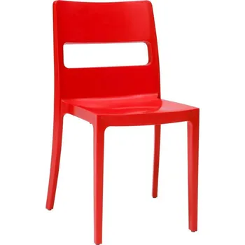 Jídelní židle Zahradní židle Sai červená, stohovatelná, moderní plastová na zahradu SCAB Design