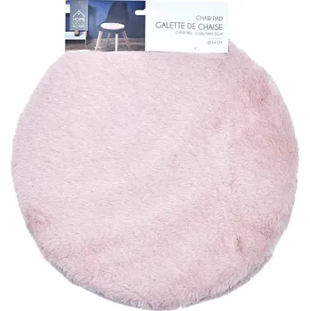Podsedák Sada 6 růžových kulatých polštářů na židle Furry do moderní jídelny Intesi