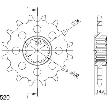 Řetězová sada pro motocykl Řetězové kolečko SUPERSPROX CST-332:15