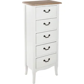 Komoda Bílá komoda se zásuvkami Chrysa 113 cm vysoká do ložnice a předsíně Atmosphera