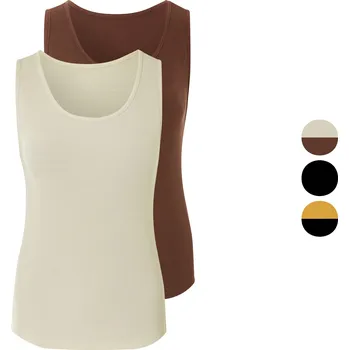 esmara® Dámské vroubkované tílko, 2 kusy