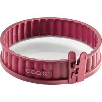 Nádoba na pečení Coox Silikonová forma na koláč se skleněným dnem, Ø 18 cm (tmavě červená)
