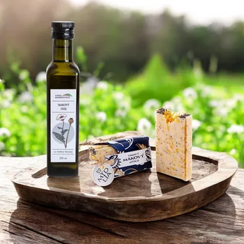 Rostlinný olej Farma Markových Makový olej a Makové mýdlo z naší farmy