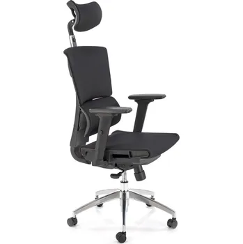Ergonomická kancelářská židle Rivkin černá síťovaná otočná s opěrkou hlavy a nastavitelná Intesi