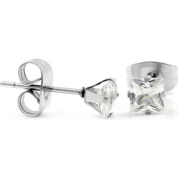 Náušnice BRUNOshop.cz Náušnice ČTVEREČKY s kamínkem 0,4 cm