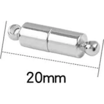 Dětské navlékací korálky Pro Háčkování Magnetické zapínání válec 20 x 6 mm stříbrné