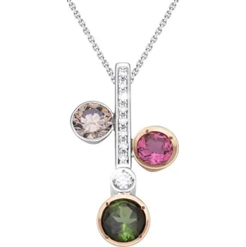 Přívěsek JK Zlatý přívěsek s přírodními diamanty a turmalíny Diamant 14 kt ZZTV023D-99-3001