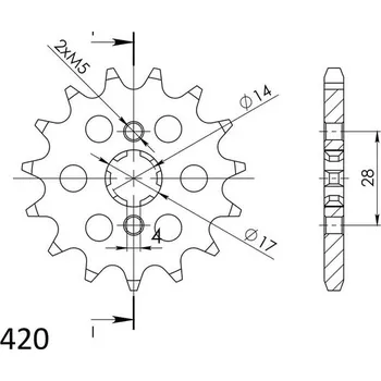 Řetězová sada pro motocykl Řetězové kolečko SUPERSPROX CST-1127:15 15 zubů, 420