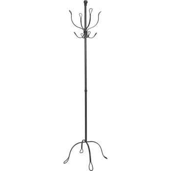 Věšák Kovový stojanový věšák Loop šedý do předsíně vintage na bundy a kabelky 170 cm