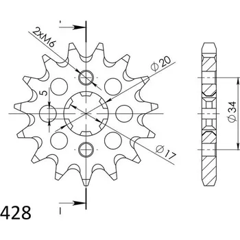 Řetězová sada pro motocykl Řetězové kolečko SUPERSPROX CST-1264:16 16 zubů, 428
