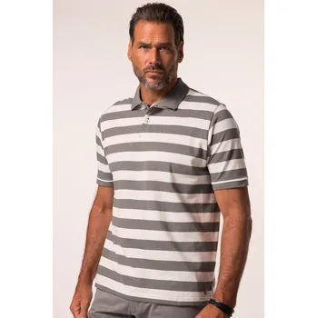 Pánská košile JP1880, Plus size Polokošile JP1880, krátké rukávy, pruhy, piké, do 8XL pro plnoštíhlé nadměrná velikost, 836278194-1456, šedý, 7XL, Plus size oblečení, Oblečení pro vysoké muže, Nadměrné velikosti, Oblečení pro plnoštíhlé.