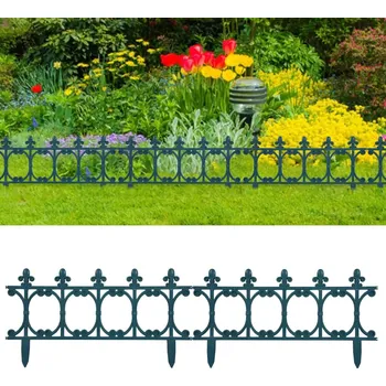 Příslušenství pro plot zahrada-XL Travní lemy 16 ks zelené 10 m PP 48619