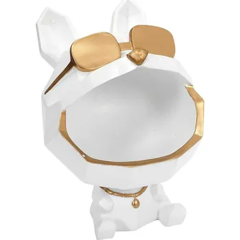 Keramický organizér na šperky ve tvaru bílého psa Intesi glamour 23,5 cm do obýváku