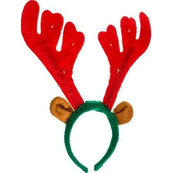 Vánoční dekorace Feeric Christmas Světelný sobí čelenka LED červená/zelená