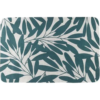 Koberec Kobereček Arlla zelený s listy 40x60 moderní do předsíně pratelný v pračce