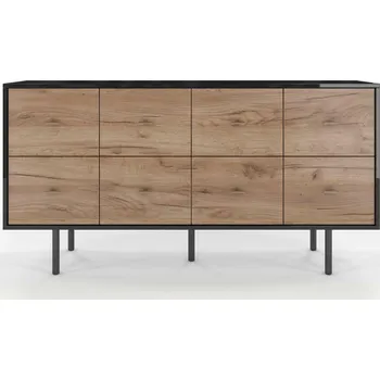 Komoda Komoda se zásuvkami MAUD černá dub craft tobacco moderní do obýváku a ložnice SKANDICA