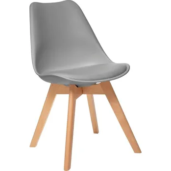 Jídelní židle Čalouněná jídelní židle Baya Atmosphera světle šedá skandinávská s bukovými nohami
