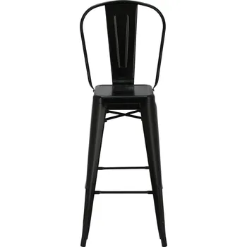 Barová židle Barová židle Paris Back 75 cm moderní kovová s opěrkou do kuchyně na míru D2.DESIGN