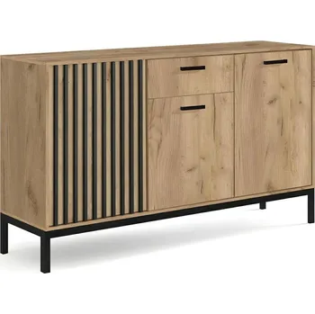 Komoda Komoda Markle dub craft černá moderní se zásuvkami na nožkách do obýváku 154 cm