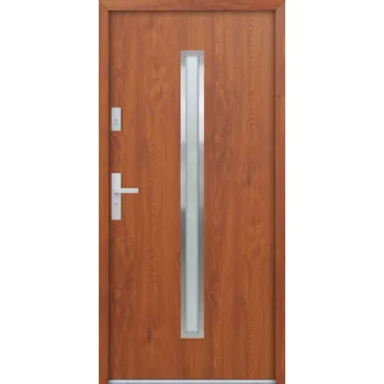 Vchodové dveře Hahn-Türke Vchodové dveře ATU68-M501 Barva: Zlatý dub, Směr otevírání: Pravé, Dovnitř, Celkové rozměry: 1000x2000mm