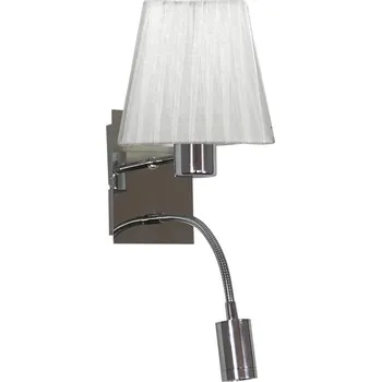 Nástěnné svítidlo Moderní nástěnné LED svítidlo Sylwana bílé se stínidlem a vypínačem do ložnice CANDELLUX