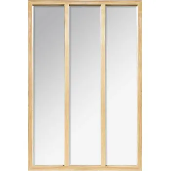 Zrcadlo Obdélníkové závěsné zrcadlo do koupelny v dřevěném rámu 76x116 cm Atmosphera