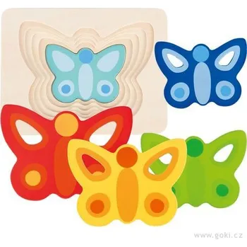 Puzzle Goki Vrstvící puzzle pro nejmenší - Motýli