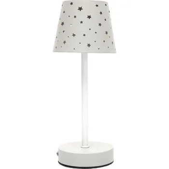 Lampička Nabitá stolní lampa s ažurovými hvězdami bílá