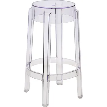 Barová židle Transparentní barová židle Ghost 66 cm do kuchyně a jídelny moderní stohovatelná